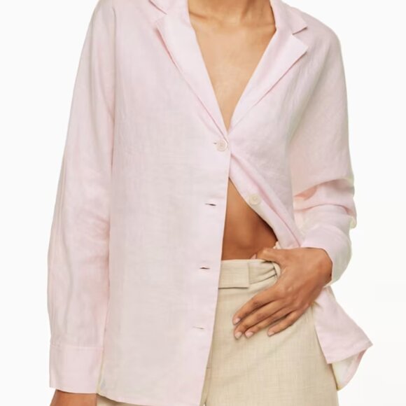 Aritzia Jackets & Blazers - Aritzia Wilfred 100% Organic Linen Freeform Button Up Shirt Jacket Size S